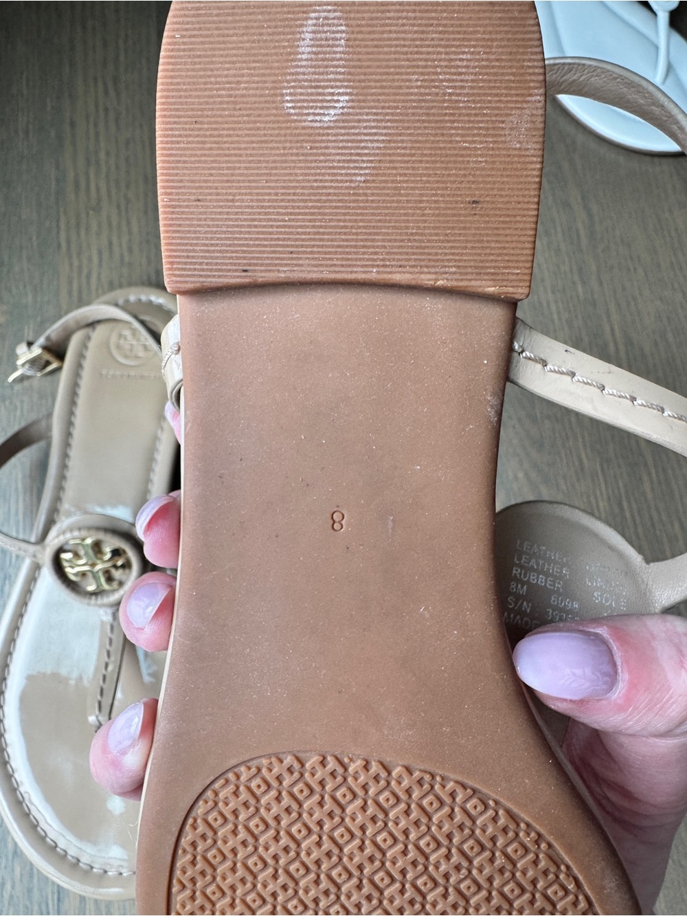 Tory Burch Nude/Tan Miller Logo Thong Sandals - Picture 4 of 8